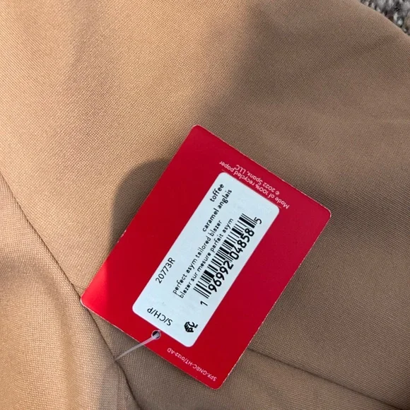 NWT Spanx The Perfect Asymmetrical Blazer Toffee Small - Picture 7 of 7